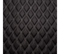Auto Silicone Hoses Diamond Quilted Padded Faux Leather Upholstery Fabric Silver Stitch 1.3M Wide X 15M Car Van Camper Seat Trim Lining