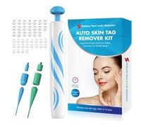 Auto Skin Tag & Mole Remover Pen - Safe and Painless Treatment for Face and Body, Upgraded Kit with 2 Removal Devices, 20 pcs 2-4mm & 20 pcs 4-8mm Bands, 10 Alcohol Wipes, 1 Repair Patch (Blue)