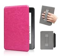 Auto Sleep/Wake Function Textured Handheld Protective Case Compatible with Kindle Paperwhite and Kindle Colorsoft 7" 12th Gen 2024,Slim Shell Case Premium PU,Drop-Resistant,Anti-Scratch (Pink)