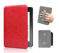 Auto Sleep/Wake Function Textured Handheld Protective Case Compatible with Kindle Paperwhite and Kindle Colorsoft 7" 12th Gen 2024,Slim Shell Case Premium PU,Drop-Resistant,Anti-Scratch (Red)