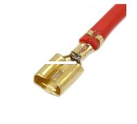 Auto Speaker 4.8mm Brass Female Crimp Terminal Wire Pin Copper Electrical Connector Terminals With 16AWG Cable(10 Pcs)