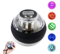 Auto-start Gyroscopic Hand Exerciser,curaball,Gyro Ball with Wristband,Metal Hand & Forearm Strengthener With LED Lights,Adjustable Resistance,for Arm & Finger Workouts-A