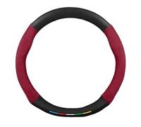 Auto Steering Wheel Car Carbon Fiber Suede Steering Wheel Cover For Volvo For XC40 XC60 XC70 XC90 C30 C70 S40 S60 S80 S90 V40 V50 V60 V70 V90(Red b)