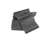 Auto Steering Wheel Cover For A3 8P Sportback For A4 B7 Avant For A6 C6 S4 Seat Exeo Perforated Leather Hand-stitched Car Interior Steering Wheel Cover Trim(Black-gray line)