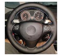 Auto Steering Wheel Cover For BMW E81 E90 For Pack M For Sport For M3 E91 E92 E93 E87 E82 E88 For X1 E84 Full Black Leather Car Steering Wheel Braid Soft Leather Cover(Red thread)