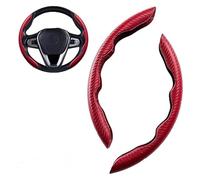 Auto Steering Wheel Cover For BMW For X1 E84 F48 F49 U11/X2 F39/X3 E83 F25 G01/X4 F26 G02 Segmented Steering Cover Protector 2 Pcs Steering Wheel Cover Protector(B-Red)