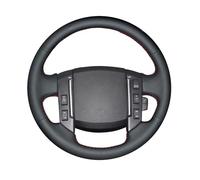 Auto Steering Wheel Cover For Land For Rover For Freelander 2 2007 2008 2009 2010 2011 2012-2018 DIY Black Car Steering Wheel Cover Steering Wheel Covers(White Thread)