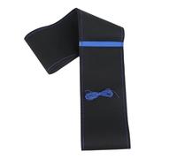 Auto Steering Wheel Cover Handmade 37-39cm Car Steering Wheel Cover,Perforated Microfiber Leather, Breathable And Non-Slip Steering Wheel Protector(Blue-thead)