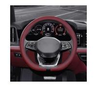 Auto Steering Wheel Cover Leather Car Steering Wheel Cover For Geely GeometryC Monjaro For Coolray For Tugella GX3 For Atlas For Emgrand EC7 GC6 Auto Accessories(Wine red-D)
