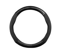 Auto Steering Wheel Cover Protector For A3 8P 8L 8V S3 RS3 For Q3 2014-2023 O Shape 38cm Carbon Fiber Leather Car Steer Protector Cover Steering Wheel Cover(O fiber Black)