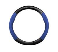 Auto Steering Wheel Cover Protector For A3 8P 8L 8V S3 RS3 For Q3 2014-2023 O Shape 38cm Carbon Fiber Leather Car Steer Protector Cover Steering Wheel Cover(O fiber Blue)