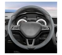 Auto Steering Wheel Cover Suitable Breathable Holes Leather Steering Wheel Cover Segmented For SKODA For Elroq Enyaq Coupe Fabia Scala Superb Octavia Combi(Grey Round 3PC)