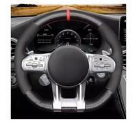 Auto Steering Wheel Protector For Benz For AMG C43 E53 S63 For GLE G63 Non-slip Genuine Leather Suede Hand-Stitched Car Steering Wheel Cover(Style c)