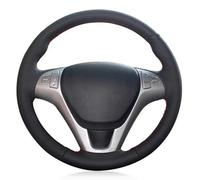 Auto Steering Wheel Protector For Hyundai For Genesis For Coupe 2009-2016 For Rohens For Coupe 2009 Black Artificial Leather Hand-stitched Car Steering Wheel Cover(Red Thread)