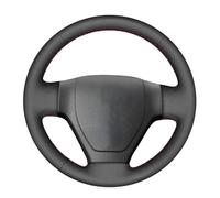 Auto Steering Wheel Protector For Hyundai For Getz 2002 2003 2004 2005 2006 DIY Hand-stitched Black Artificial Leather Car Steering Wheel Cover(Red Blue Thread)