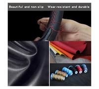 Auto Steering Wheel Protector For Jeep For Grand For Cherokee 2014 2016 2017 2018 2019 2020 Custom Car Steering Wheel Braid Cover Leather(Light blue Thread)