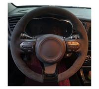 Auto Steering Wheel Protector For Kia K5 For Optima 2014 2015 Comfortable Suede Steering Wheel Cover Interior Styling(Green Thread)