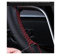 Auto Steering Wheel Protector For Mazda 3/6 For Axela 2017-2018 For Atenza CX-3 CX-5CX-9 Microfiber Leather Hand-stitched Car Steering Wheel Cover(Light blue Thread)