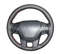 Auto Steering Wheel Protector For Ranger 2016 2017 2018 2019 For Everest 2016 2017 2018 2019 Black Artificial Leather Hand-stitched Car Steering Wheel Cover(Yellow Thread)