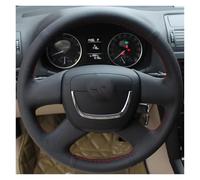Auto Steering Wheel Protector For Skoda For Octavia 2009-2013 For Citigo 2011-2012 For Roomster For Fabia Hand-stitched Artificial Leather Car Steering Wheel Cover(Black Thread)