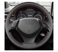 Auto Steering Wheel Protector For Toyota For C-HR For CHR 2016 2017 2018 2019 For Izoa 2018 2019 Black Artificial Leather Braid Car Steering Wheel Cover(Blue Thread)