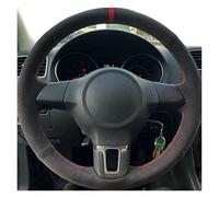 Auto Steering Wheel Protector For VW For Golf 6 MK6 For Poio For Sagitar For Bora For Santana For Jetta MK5 Suede Steering Wheel Cover Interior Styling(White Thread)