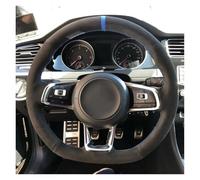 Auto Steering Wheel Protector For VW For Golf 7 For GTI For Golf R MK7 For Polo For GTI For Scirocco 2015 2016 Car Steering Wheel Cover Hand Sewing Braid Suede(Style a)