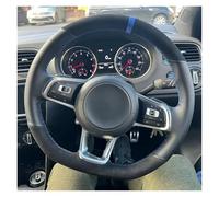 Auto Steering Wheel Protector For VW For Golf 7 For GTI For Golf R MK7 For Polo For GTI For Scirocco 2015 2016 Car Steering Wheel Cover Hand Sewing Braid Suede(Style c)