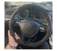 Auto Steering Wheel Protector For VW For Golf 7 Mk7 For Polo For Jetta For Passat B8 Car Steering Wheel Cover Hand Sewing Suede Genuine Leather Car Steering Wheel Cover(Gray Thread)