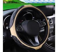 Auto Steering Wheel Suitable For 15 Inch Without Inner Ring PU Leather Three Dimensional Embroidered Elastic Car Steering Wheel Cover(Beige)