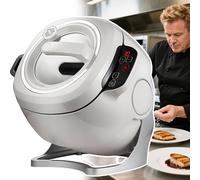 Auto Stir Fry Machine 1000W, 6L Drum Type Food Processor, Smart Touch 360° Rotating Cooker Portable Cooker Fryer for Stir Frying Stewing Cooking Multifunctional Choose