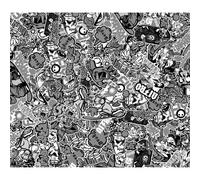 AUTO-STYLE AutoStyle Stickerbomb Film - Graffiti design 1 black/white - Roll 60x200cm - self-adhesive