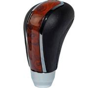 AUTO-STYLE Universal gear knob M-7 - Black leather/Polished/Wood