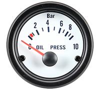 AUTO-STYLE Performance Instrument White Oil Pressure Gauge 0-10 bar 52mm