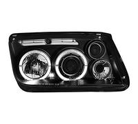 AUTO-STYLE Set Headlights compatible with Volkswagen Bora 1999-2005 - Black - incl. Halos