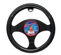 AUTO-STYLE Universal steering wheel cover - Black/Chrome rim