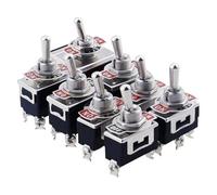 Auto Toggle Switch AC 250V 16A 2/3/4/6/12 Pin ON-OFF ON-ON ON-OFF-ON 2/3 Position Copper/Silver Contact 10Pcs(Waterproof Cap)