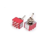 auto Toggle Switch Latching MTS-302/303/402/403/123/223 SPDT DPDT MTS302 ON-OFF-ON ON-ON 120VAC 125VAC 5A 250VAC 2A IDGTTLDF(Red MTS-302)