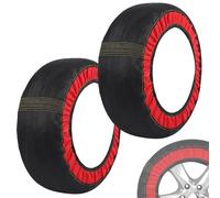 Auto Traction Socks - A pair of fabric chains, non-slip fit emergency aid for winter driving for ice and snow | Reliable mobility for sedans, crossovers, motorhomes, four-wheel drives