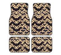 Auto Universal Fit Set of 4pcs Carpet Car Floor Mats Bat Pattern Print Car Foot Mat Four-Piece Set, SUV, & Trucks