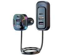 Auto USB Car Charger Adapter - 150cm Extension Cable 120W Smart Fast Charging Unit Multi Port Power Supply Intelligent Control System | Sedan SUV Truck RV Vehicle Phone Chargings Road UsePowerHub