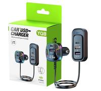 Auto USB Fast Charger Adapter- Digital Display Port, High Speed Current syncPlug, 12V-24V Smart Safety Circuit Protection, Unit Heat Resistant Component Hub | Power Point for Commuters & Families