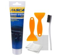 Auto Vehicle Exhaust System Sealant - Exhaust Repair Paste (150g) with Scraper and Stainless Steel Wire Brush, Exhaust Assembly paste, for Water tank leakage, Fuel Tank Rupture, Engine Leakage etc.