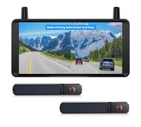 AUTO-VOX 2 Solar Wireless Reversing Camera Kit: 6'' 16:9 HD Monitor with Dual Antenna Strong Signal, Split Screen View for Balanced Dual Views, DVR Recording Reverse Camera for Car, Van, Caravan