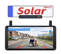 AUTO-VOX 6 Inch Solar Wireless Reversing Camera Kit: 2 Minute Install, 16:9 1080P HD Monitor, Split Screen, Clear Live View, DVR Recording, IP69K Waterproof Reverse Camera for Car, Caravan, Trailer