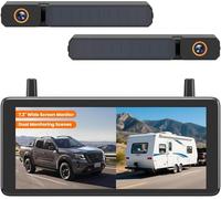 AUTO-VOX 7.2" Solar Wireless Reversing Camera with DVR Loop Recording: HD 1080P, Quick 2-Min Install, Support 2 Channels & Split Screen Reverse Camera Kits for Car, Van, SUV, Truck, Motorhome, Trailer