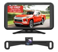 Auto-VOX Reversing Camera for Car Easy Setup Plug Play: 4.8 Inch 1080P No-Delay Clear Night Vision Reversing Camera, IP69K Waterproof 3X Zoom Backup Camera Systems for Trucks, SUVs, Pickup, Van