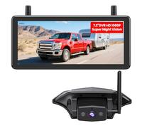 AUTO-VOX RV Backup Camera Wireless for Furrion System: Plug and Play,HD 1080P 7.2'' Recording Monitor,IR Night Vision,Dual Antenna,IP69 Waterproof,Wide Angle Back Up Camera for Travel Trailer,Camper