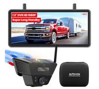 AUTO-VOX Solar Wireless Reversing Camera for Car,Van &Motorhome: 7.2" HD Screen, 1-Min Install,1080P Night Vision,Waterproof Reverse Camera,DVR Recording, Stable Signal for Safer Driving