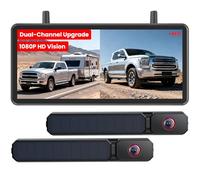 AUTO-VOX Solar Wireless Reversing Camera Kit with Dual Cameras | Wider Coverage, 7.2" Split-Screen Monitor, DVR Recording, IP69K Waterproof Reversing Camera for Van Trailer Caravan Motorhome